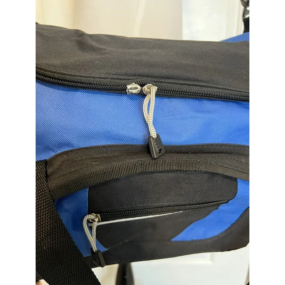 600D Poly Blue Sports Duffel Bag KD4205 Medium Travel Carry On Gym Carryall